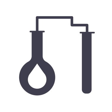 Test tüpleri simge vektör işareti ve üzerinde beyaz backgro izole sembolü