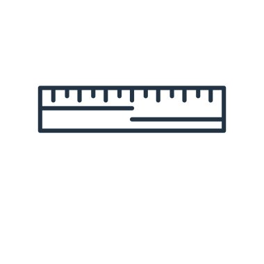 Beyaz arka plan üzerinde cetvel işareti izole cetvel simge vektör