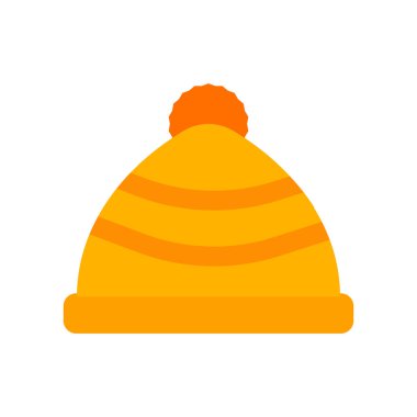 Kış şapka simge vektör işareti ve üzerinde beyaz backgro izole sembolü