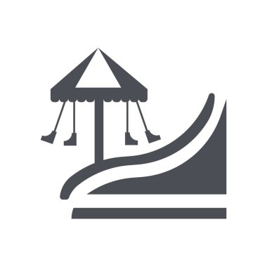 Eğlence Parkı simge vektör işareti ve üzerinde beyaz bac izole sembolü