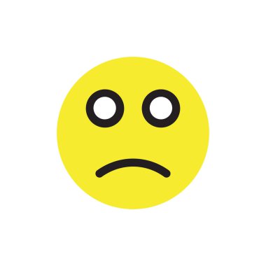 Web ve mobil uygulaması tasarım için beyaz arka plan üzerinde izole üzgün simgesi