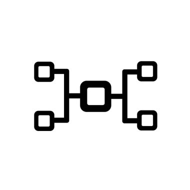 Web ve mobil uygulaması tasarım için beyaz arka plan üzerinde izole hiyerarşik yapısı simgesi