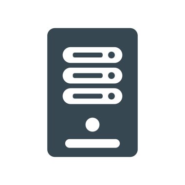 Server simge vektör işareti ve beyaz arka plan üzerinde izole sembolü,