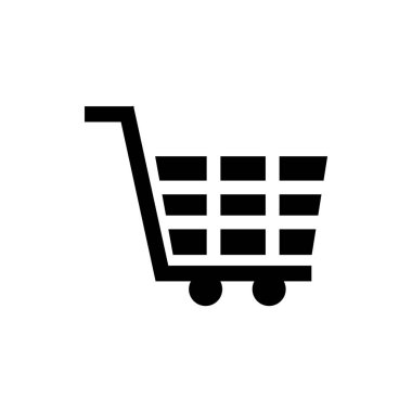 Alışveriş sepeti simge vektör web ve mobil uygulaması tasarım, alışveriş sepeti logo kavramı için izole üzerinde beyaz arka plan