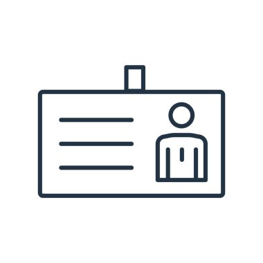 Beyaz arka plan üzerinde kimlik kartı işareti izole kimlik kartı simge vektör