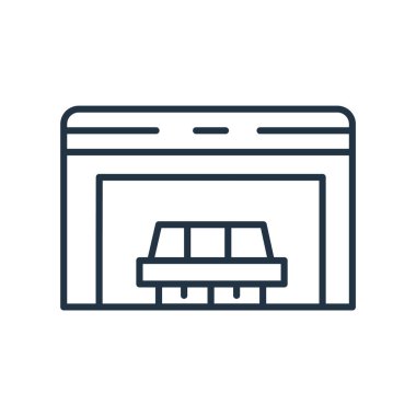 Otobüs durağı simge vektör beyaz arka plan üzerinde otobüs durağı şeffaf işareti izole