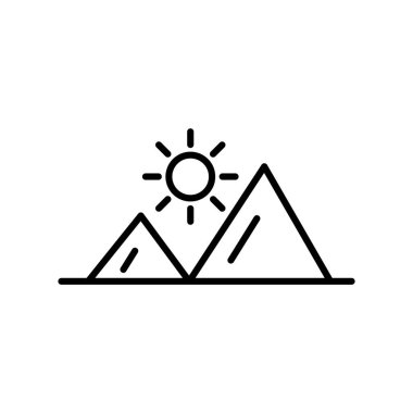 Beyaz arka plan, ramazan gündoğumu şeffaf işareti, ince bir çizgi üzerinde tasarım öğeleri anahat tarzı izole ramazan gündoğumu simge vektör