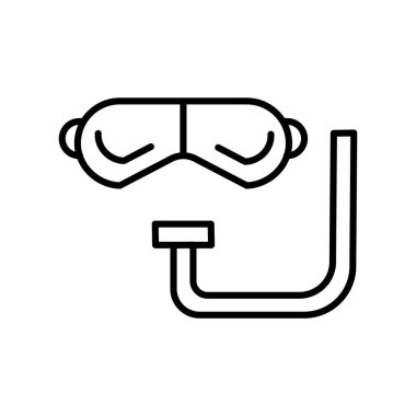 Şnorkel simge vektör işareti ve beyaz arka plan üzerinde izole sembolü