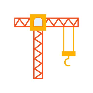 Web ve mobil uygulaması tasarım, Vinç logo kavramı için beyaz arka plan üzerinde izole simge vektör vinç