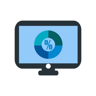 Analytics simge vektör işareti ve üzerinde beyaz backgrou izole sembolü