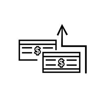 Web ve mobil uygulaması tasarımı, para logo kavramı için beyaz arka plan üzerinde izole para simge vektör