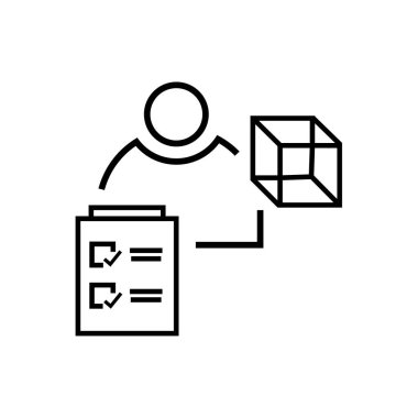 Teslimat adam simge vektör işareti ve üzerinde beyaz backg izole sembolü