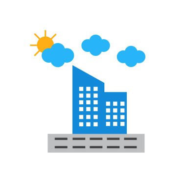 Şehir simge vektör işareti ve beyaz arka plan üzerinde izole sembolü