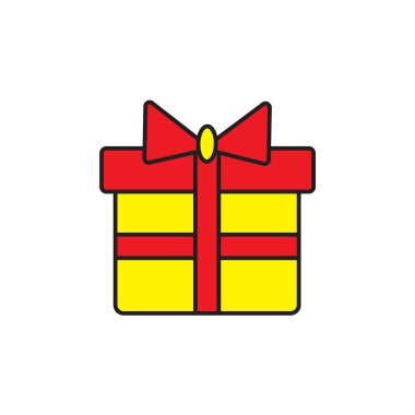 Web ve mobil uygulaması tasarım için beyaz arka plan üzerinde izole hediye simgesi