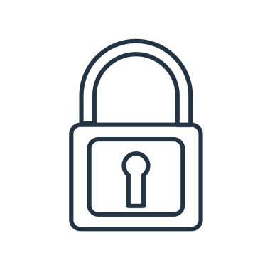 Beyaz arka plan üzerinde asma kilit işareti izole asma kilit simgesi vektör