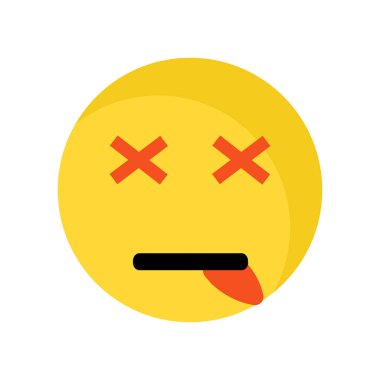 Ölü gülümseme simge vektör işareti ve üzerinde beyaz backgro izole sembolü