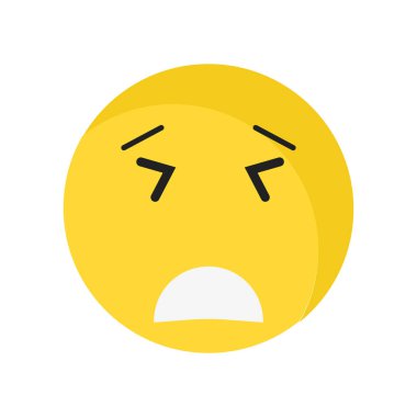 Umutsuz gülümseme simge vektör işareti ve üzerinde beyaz ba izole sembolü