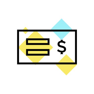 Web ve mobil uygulaması tasarımı, Çek logo kavramı için beyaz arka plan üzerinde izole çek simge vektör