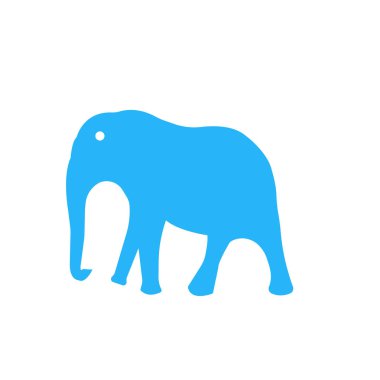 Fil simge vektör işareti ve üzerinde beyaz adam izole sembolü