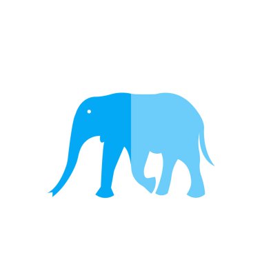 Fil simge vektör işareti ve üzerinde beyaz adam izole sembolü