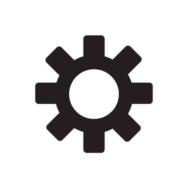 Ayarları simgesi vektör işareti ve üzerinde beyaz adam izole sembolü