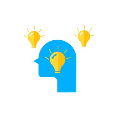 Web ve mobil uygulaması tasarım, fikir logo kavramı için beyaz arka plan üzerinde izole fikirler simge vektör