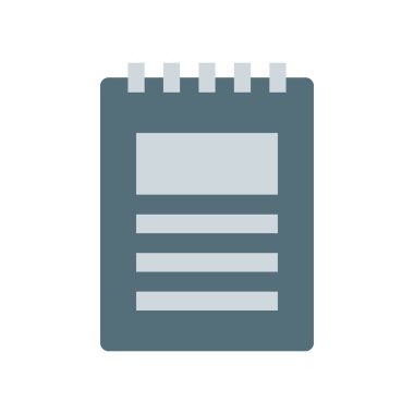 Not defteri simgesi vektör işareti ve beyaz arka plan üzerinde izole sembolü