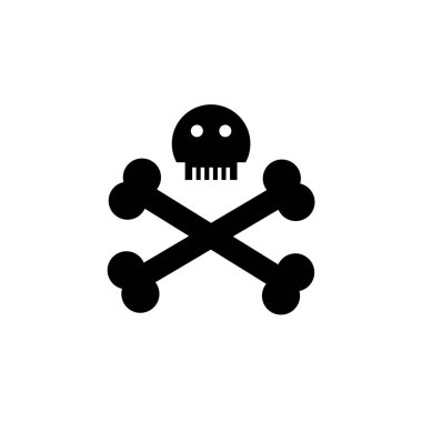 Web ve mobil uygulaması tasarımı, kafatası logo kavramı için beyaz arka plan üzerinde izole kafatası simge vektör