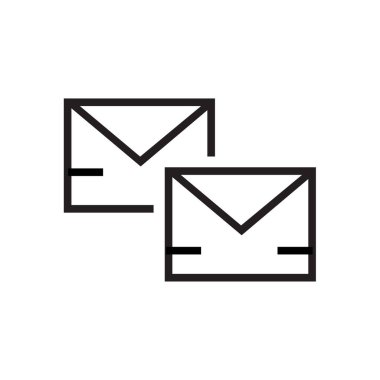 Web ve mobil uygulaması tasarımı, posta logo kavramı için beyaz arka plan üzerinde izole posta simge vektör