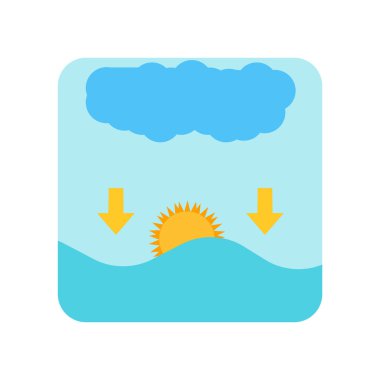 Gün batımı simge vektör işareti ve beyaz arka plan üzerinde izole sembolü,