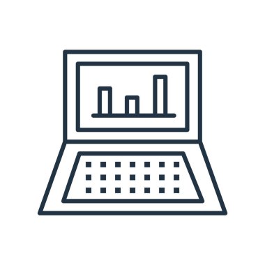 Beyaz arka plan üzerinde Laptop işareti izole dizüstü simge vektör