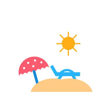 Web ve mobil uygulaması tasarımı, Beach logo kavramı için beyaz arka plan üzerinde izole Beach simge vektör