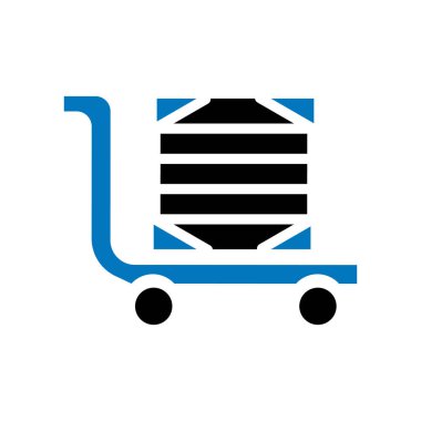 Teslim cart simge vektör işareti ve beyaz arkasında izole sembolü