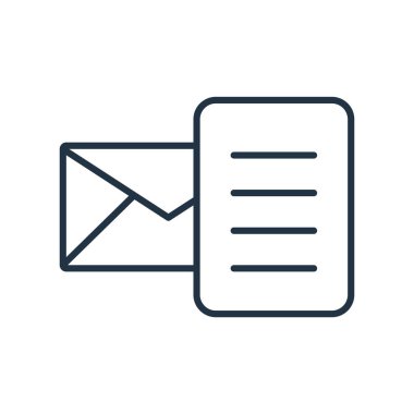 E-posta simge vektör beyaz arka plan üzerinde e-posta işareti izole