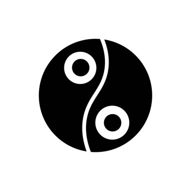 Yin yang simge vektör işareti ve üzerinde beyaz adam izole sembolü