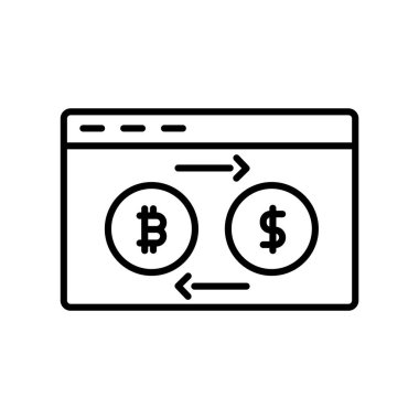 Beyaz arka plan üzerinde Exchange işareti izole Exchange simge vektör