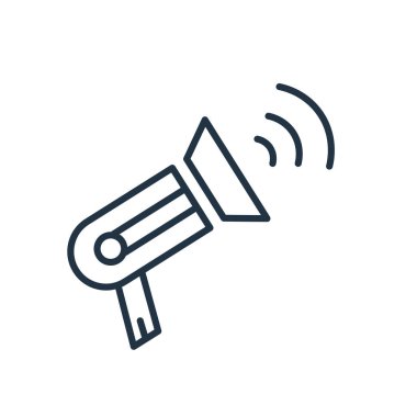 Beyaz arka plan üzerinde megafon sı izole megafon simge vektör