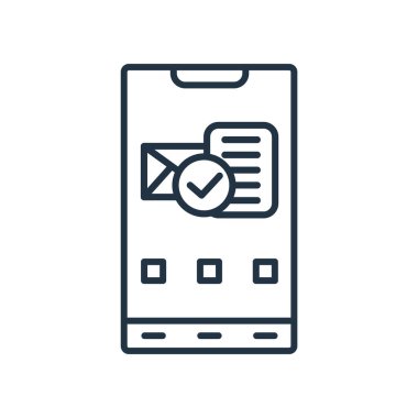 Beyaz arka plan üzerinde Smartphone şeffaf işareti izole Smartphone simge vektör