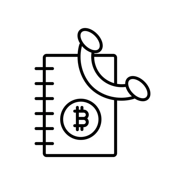 Elszigetelt Fehér Háttér Bitcoin Átlátszó Jel Vékony Design Elemek Vázlat — Stock Vector