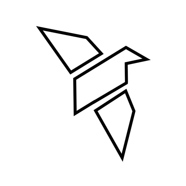 Origami pictogram vector teken en symbool geïsoleerd op witte achtergrond — Stockvector