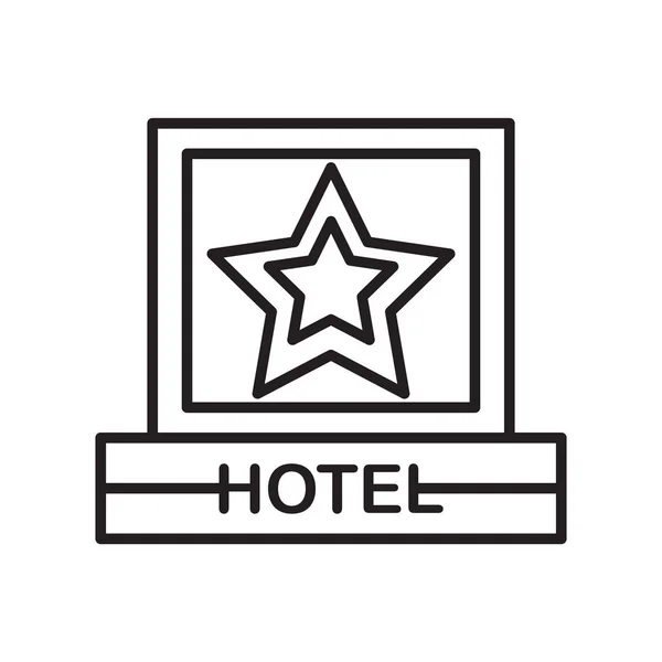 Hotel Pictogram Vector Geïsoleerd Een Witte Achtergrond Hotel Transparante Teken — Stockvector