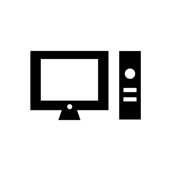 Desktopcomputer pictogram vector teken en geïsoleerd op witte b-symbool — Stockvector