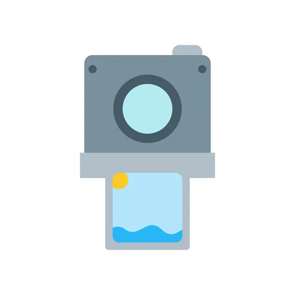 Foto camera pictogram vector teken en symbool geïsoleerd op witte backg — Stockvector