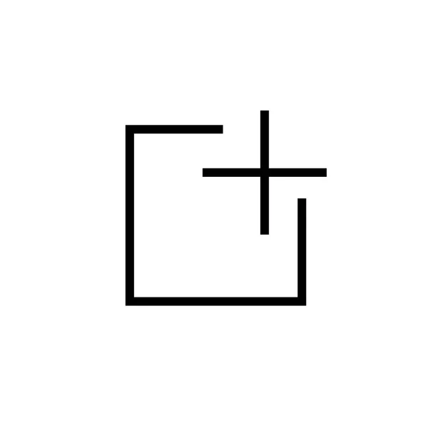 Añadir icono signo vectorial y símbolo aislado sobre fondo blanco, anuncio — Vector de stock