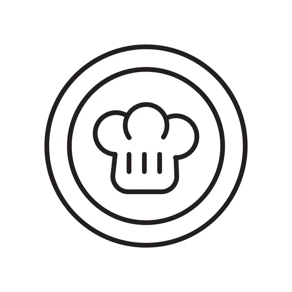 Chef Şapka Simge Vektör Izole Üzerinde Beyaz Arka Plan Chef — Stok Vektör