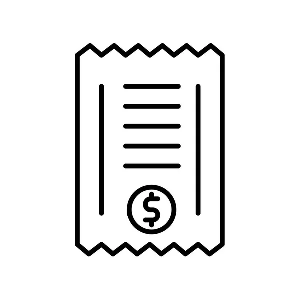 Vetor ícone de recibo isolado no fundo branco, sinal de recibo  , — Vetor de Stock