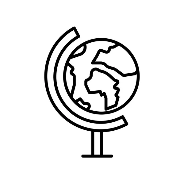 Vetor de ícone do globo terrestre isolado no fundo branco, Glob da Terra — Vetor de Stock