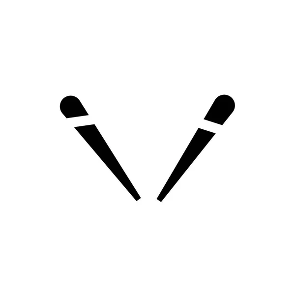 Zwei gekreuzte Essstäbchen aus japanischem Symbolvektorzeichen und Symbol ist — Stockvektor