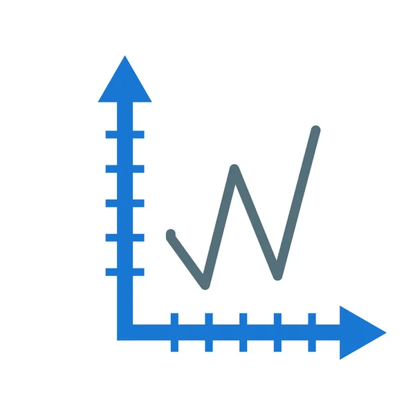 Liniendiagramm-Symbol Vektorzeichen und Symbol isoliert auf weißem Backgro — Stockvektor