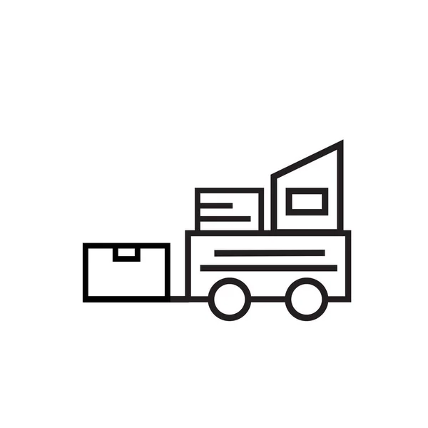 Heftruck pictogram vector teken en symbool geïsoleerd op een witte pagina — Stockvector